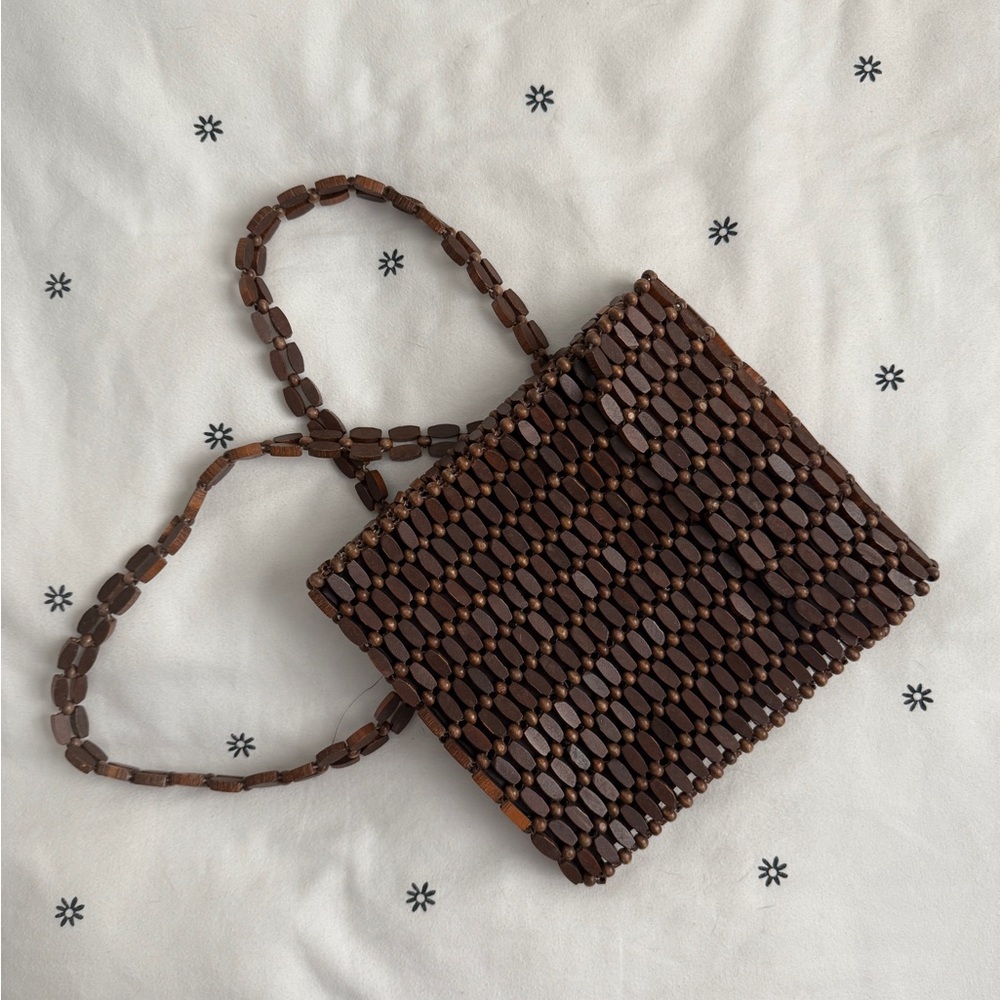 Brown Beaded Women's Bag